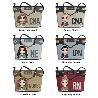 Magic Nurse Life - Personalized Custom Nurse Leather Tote Bag