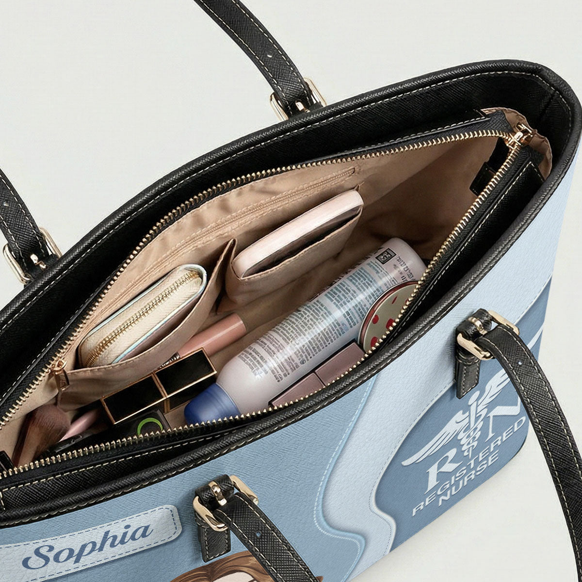 Nurse Timeless Style - Personalized Custom Nurse Leather Tote Bag