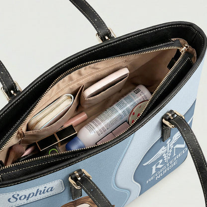 Nurse Timeless Style - Personalized Custom Nurse Leather Tote Bag