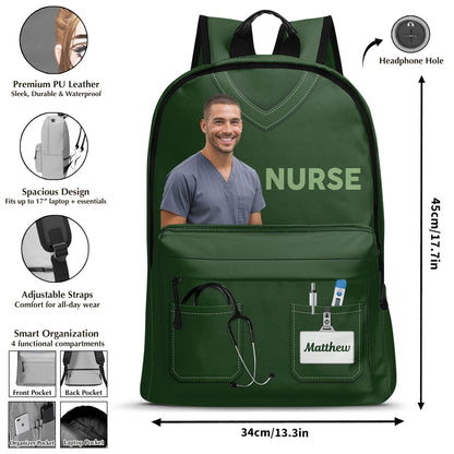 Nurse Scrubs Life Cartoon - Personalized Backpack
