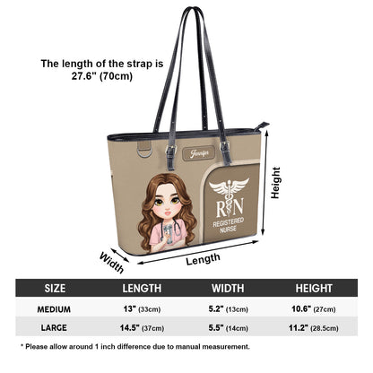 Clean Nurse Style - Personalized Custom Nurse Leather Tote Bag