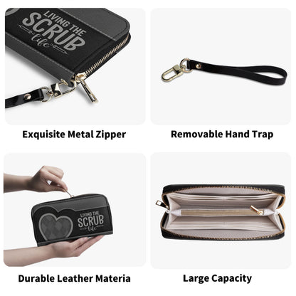 Scrub Heart - Personalized Nurse Leather Long Wallet