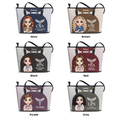 Nurse Harmony Life - Personalized Custom Nurse Leather Tote Bag