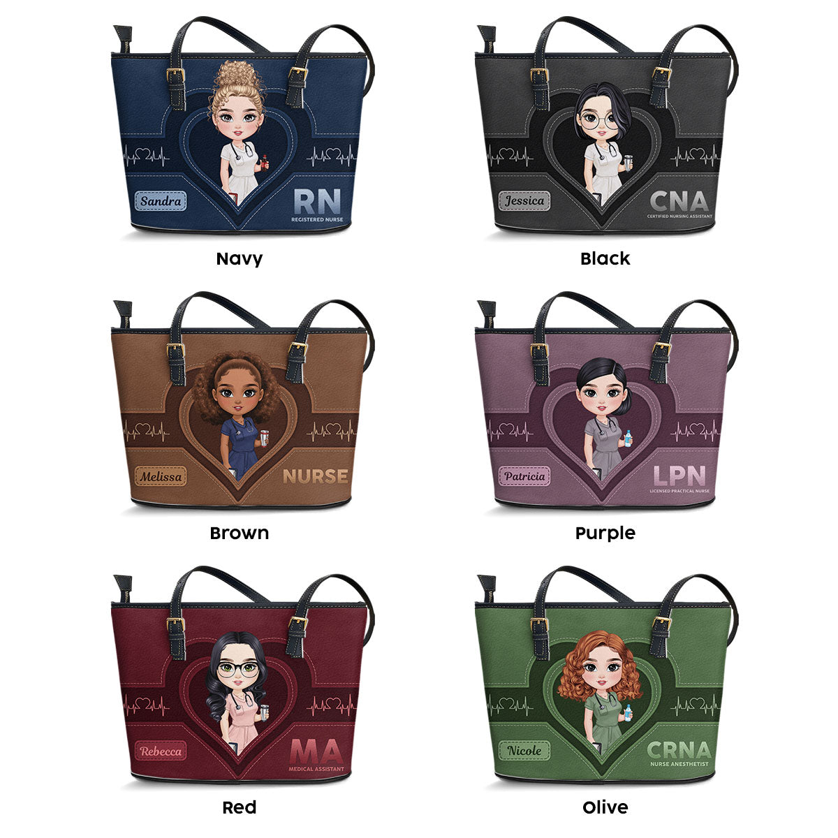 Nursing Scrub Life - Personalized Custom Nurse Leather Tote Bag