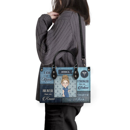 Brave Nurse - Personalized Custom Leather Handbag