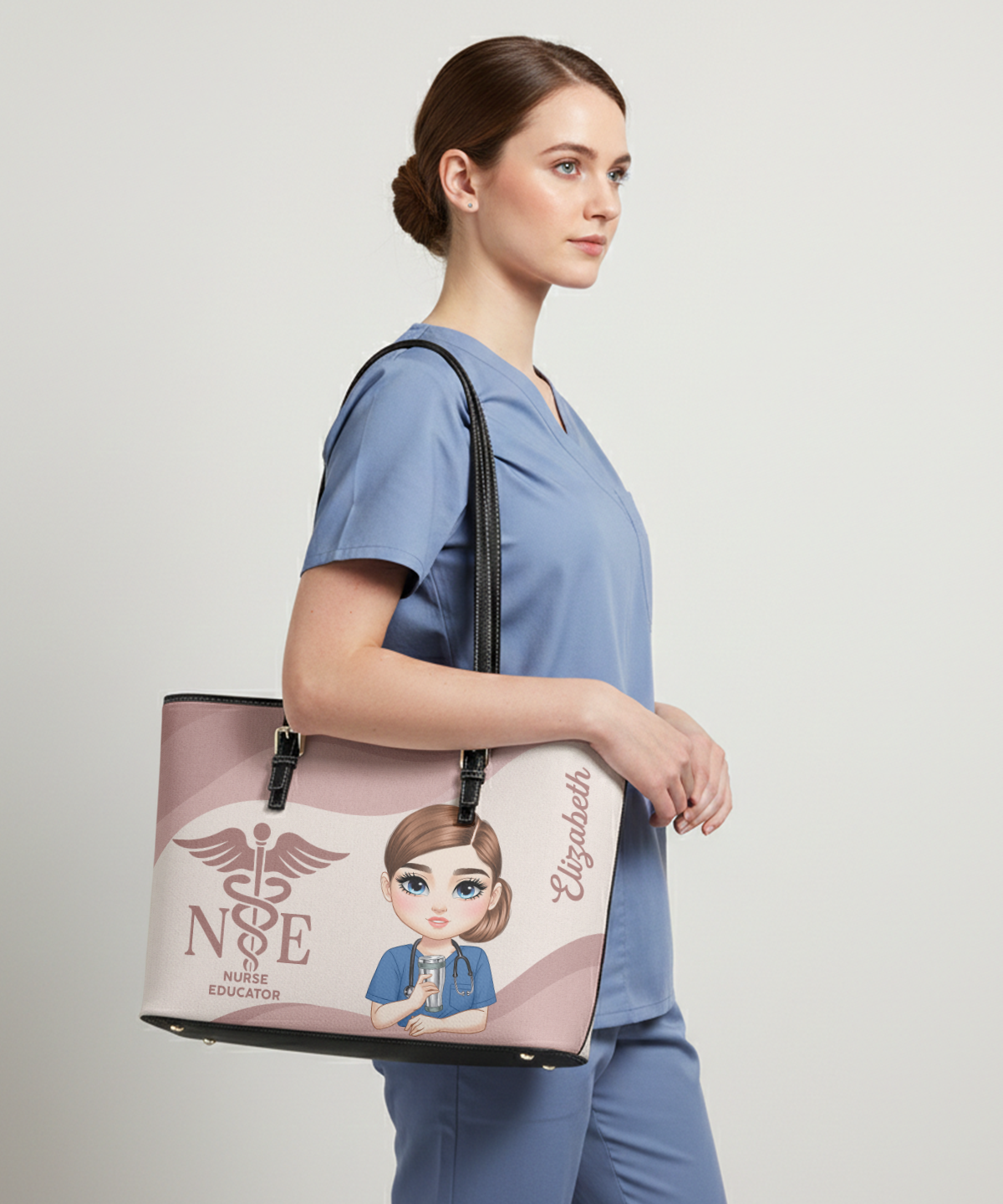 Iconic Nurse Life - Personalized Custom Nurse Leather Tote Bag