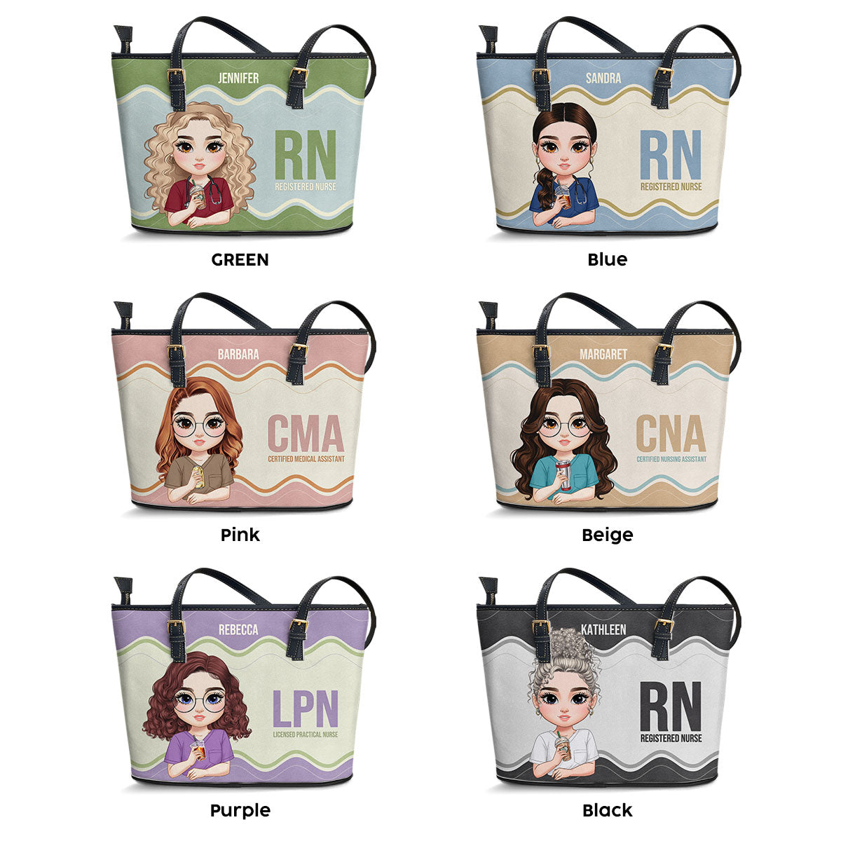 Wonderful Nurse Life - Personalized Custom Nurse Leather Tote Bag