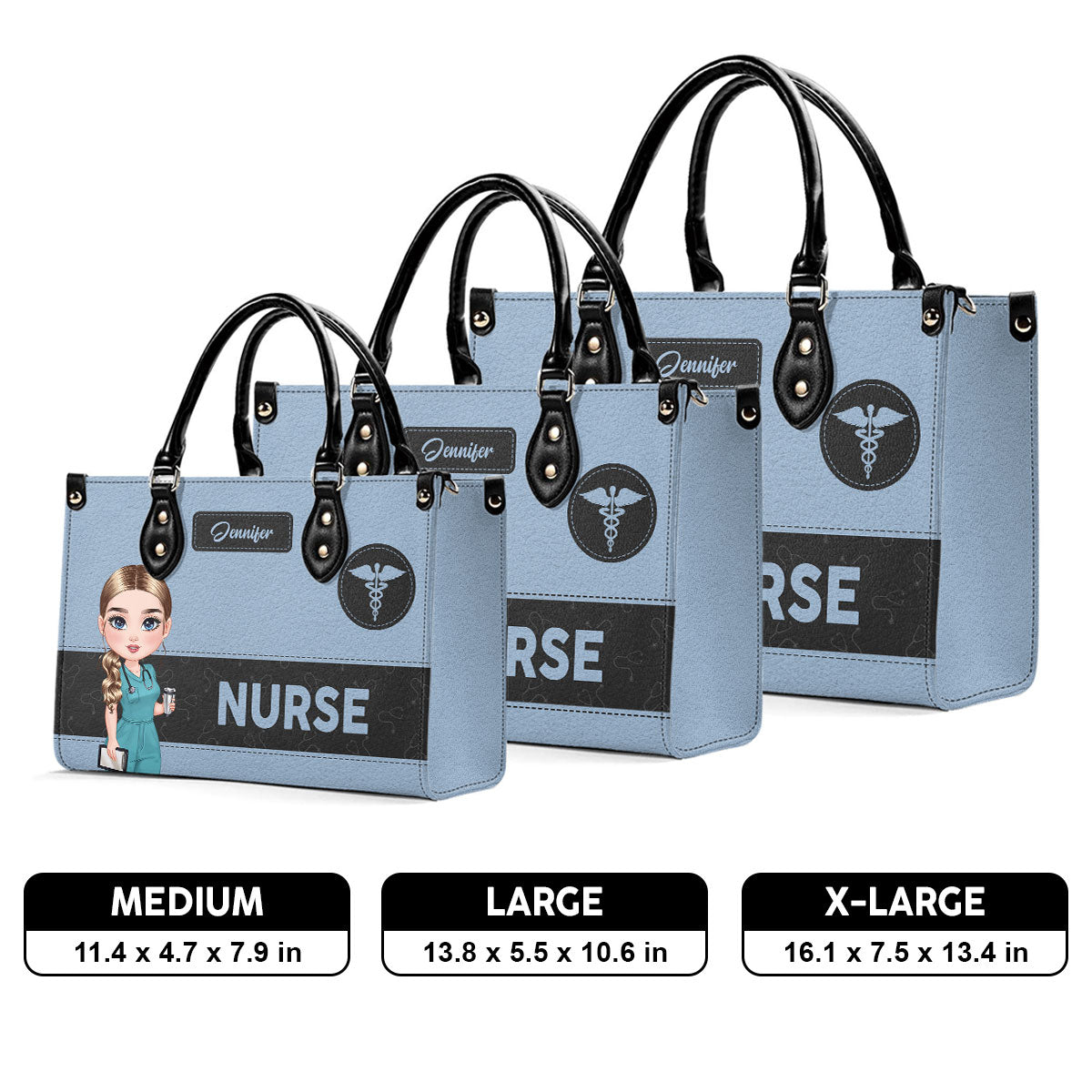 Nurse From Heart - Personalized Custom Leather Handbag