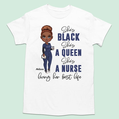 Living Her Best Life - Personalized Custom Nurse T-shirt, Hoodie, Sweatshirt