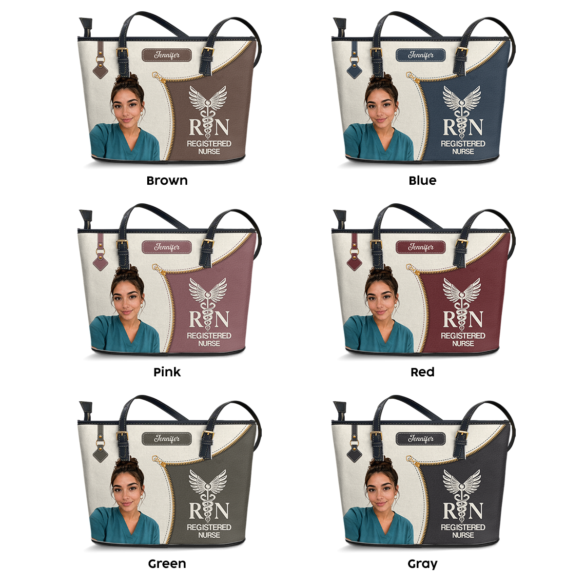 Elevated Nurse Life Photo - Personalized Custom Nurse Leather Tote Bag