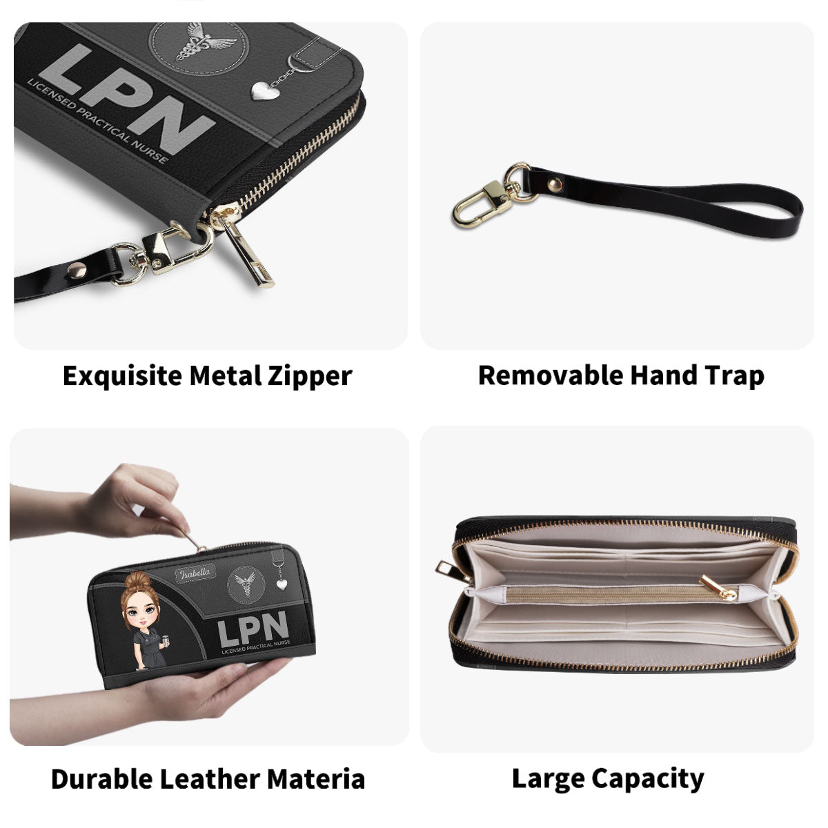 Gentle Style Nurse - Personalized Nurse Leather Long Wallet