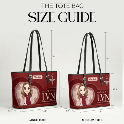 Glowing Nurse Style - Personalized Custom Nurse Leather Tote Bag