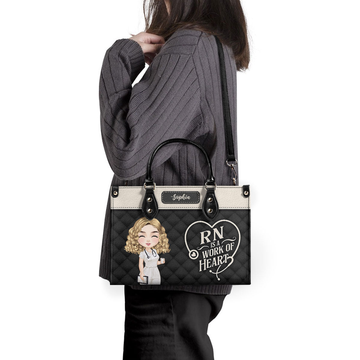 Nursing Is A - Personalized Custom Leather Handbag