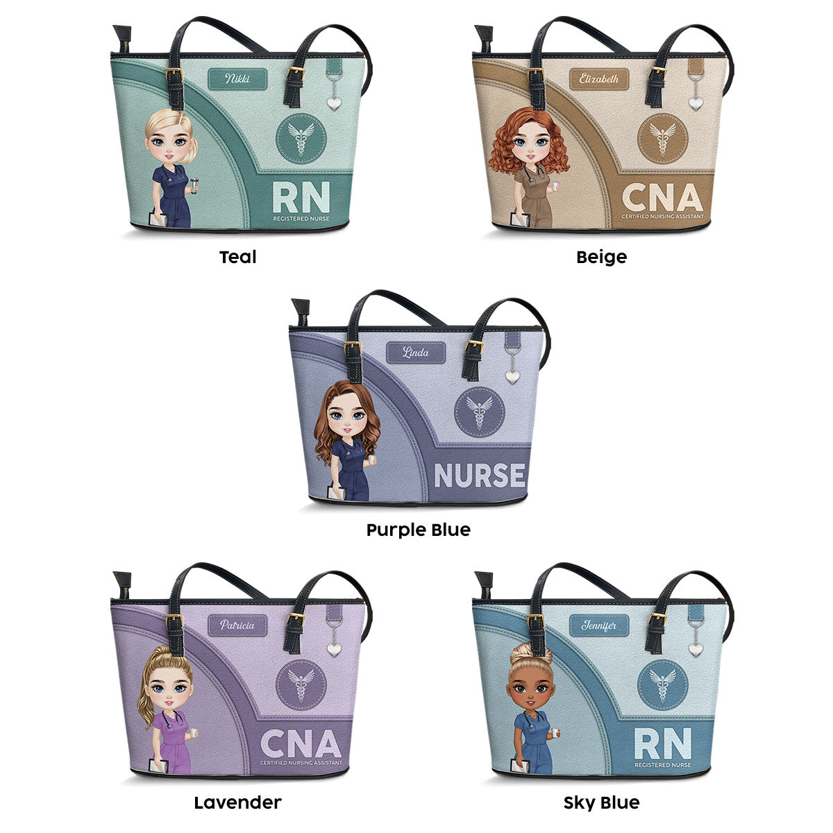 Gentle Style Nurse - Personalized Custom Nurse Leather Tote Bag