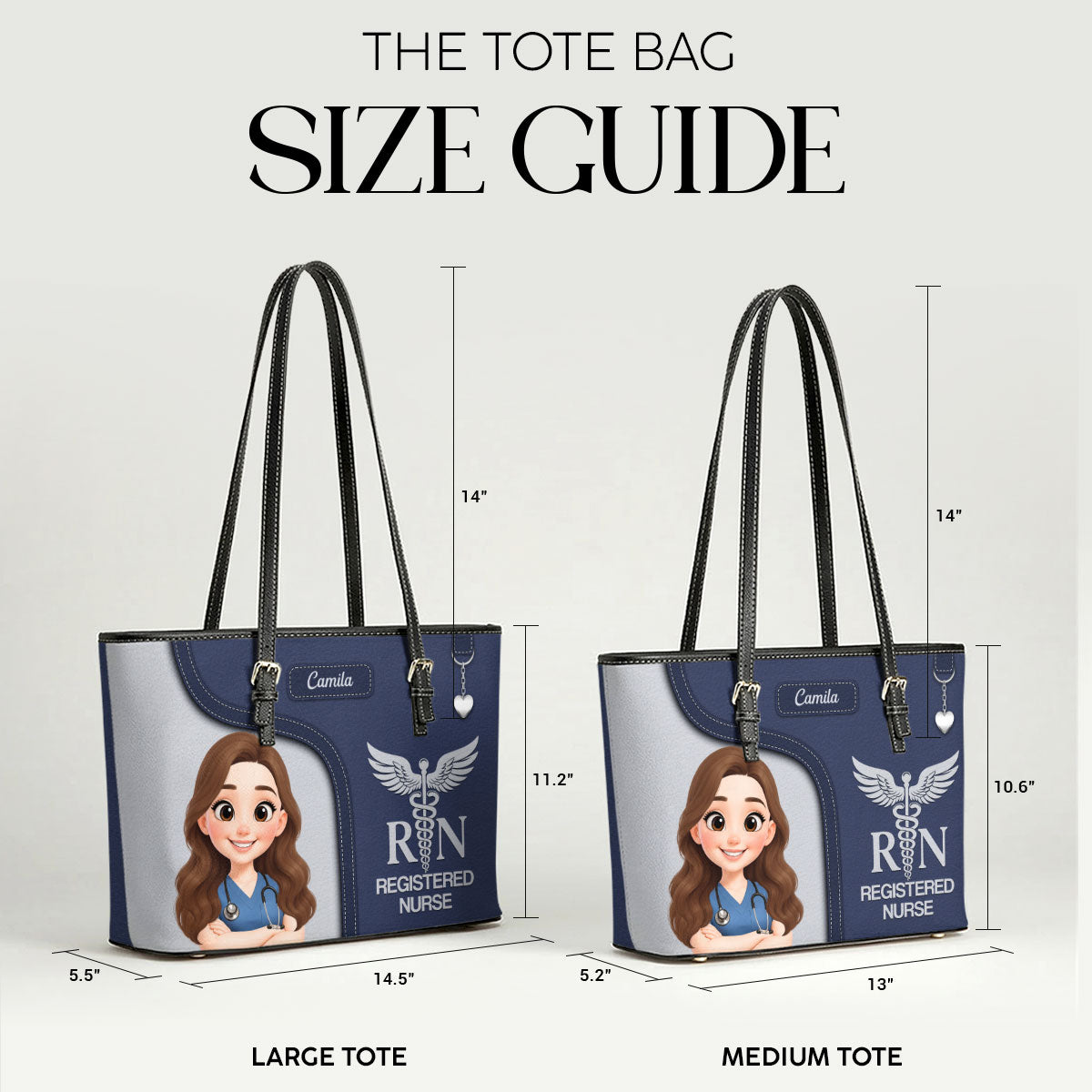 Nurse Bright Spirit - Personalized Custom Nurse Leather Tote Bag