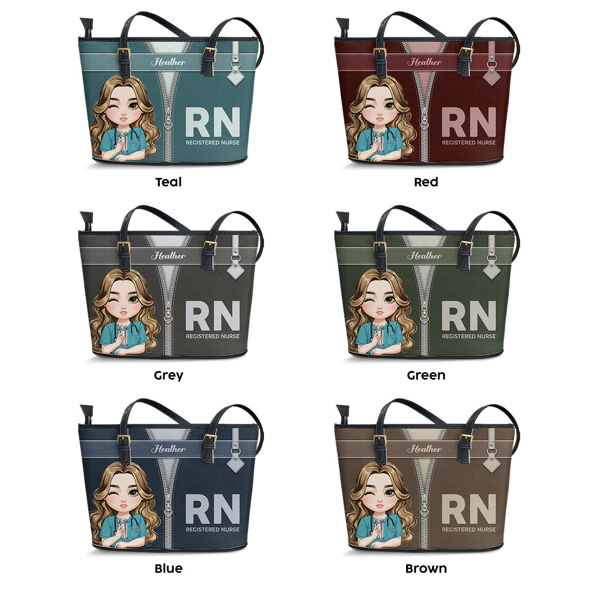 As A Nurse - Personalized Custom Nurse Leather Tote Bag