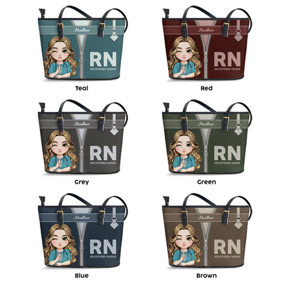 As A Nurse - Personalized Custom Nurse Leather Tote Bag