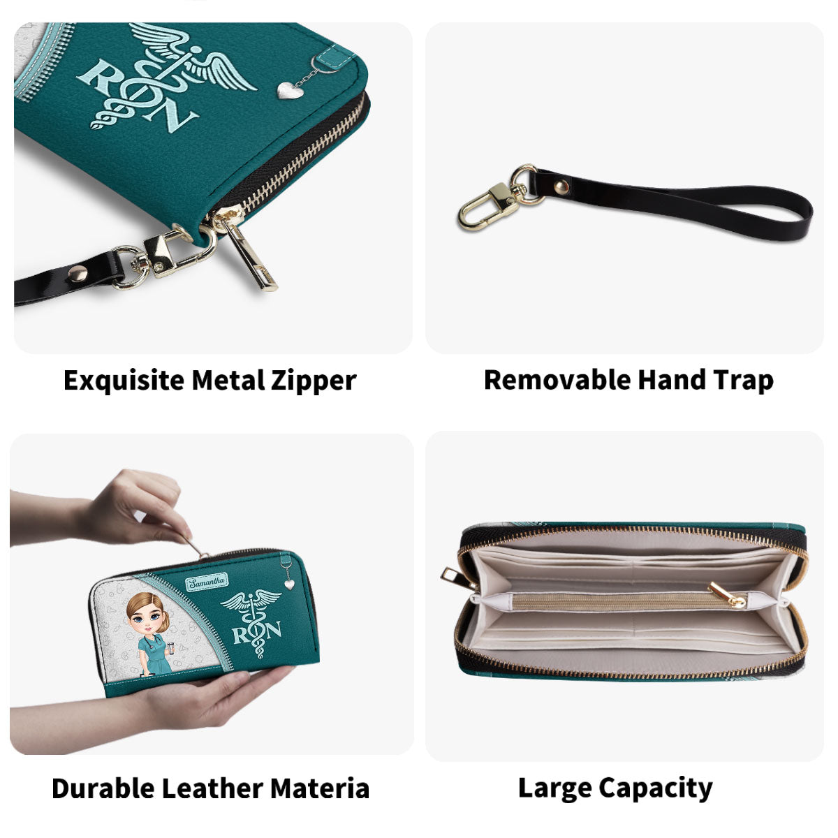 Simple Nurse Life - Personalized Nurse Leather Long Wallet
