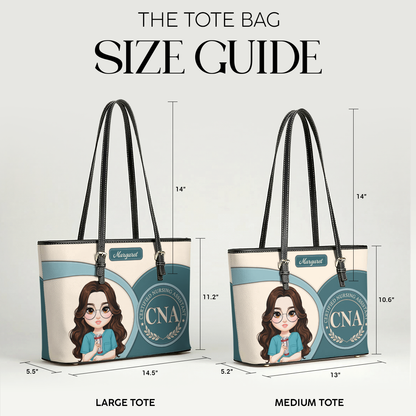 Classic Nurse Vibe - Personalized Custom Nurse Leather Tote Bag