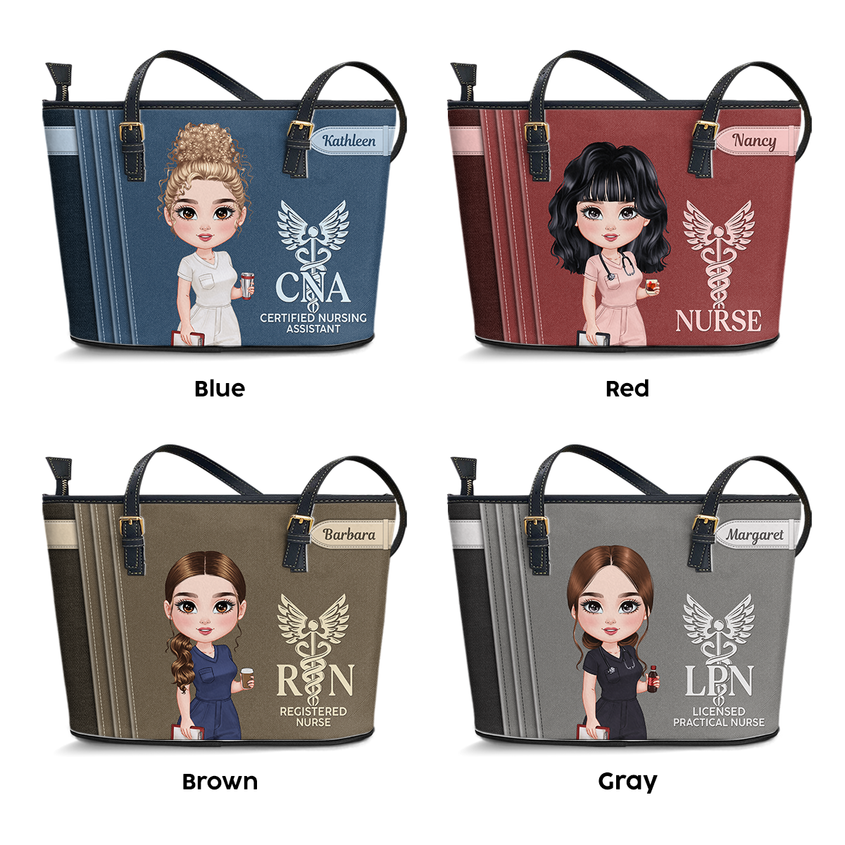 Fabulous Nurse Style - Personalized Custom Nurse Leather Tote Bag
