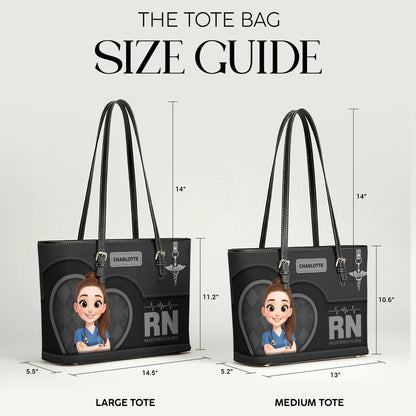 Delightful Nurse Style - Personalized Custom Nurse Leather Tote Bag