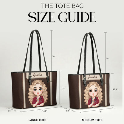 Living That Life - Personalized 2-Sided Custom Nurse Leather Tote Bag