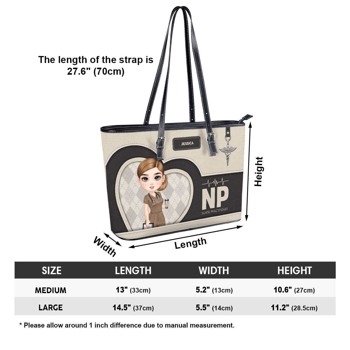 Nurse Basic Style - Personalized Custom Nurse Leather Tote Bag Deal