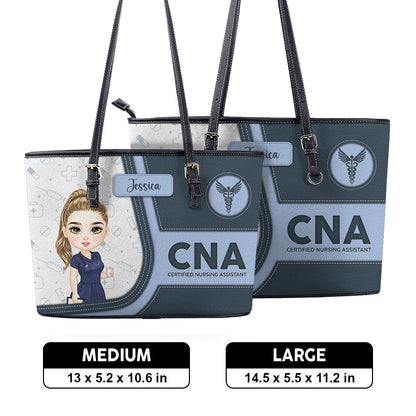 Pretty Nurse - Personalized Custom Nurse Leather Tote Bag