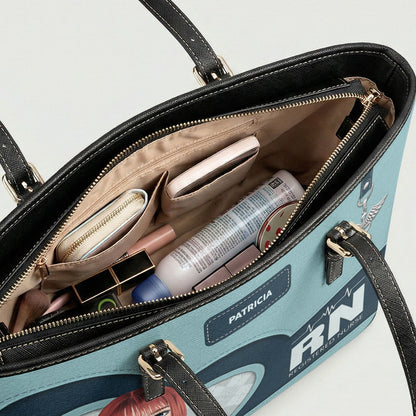 Nurse Basic Style - Personalized Custom Nurse Leather Tote Bag