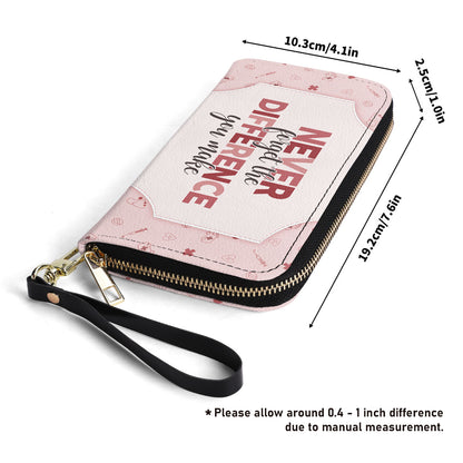 The Difference You Make - Personalized Nurse Leather Clutch Purse