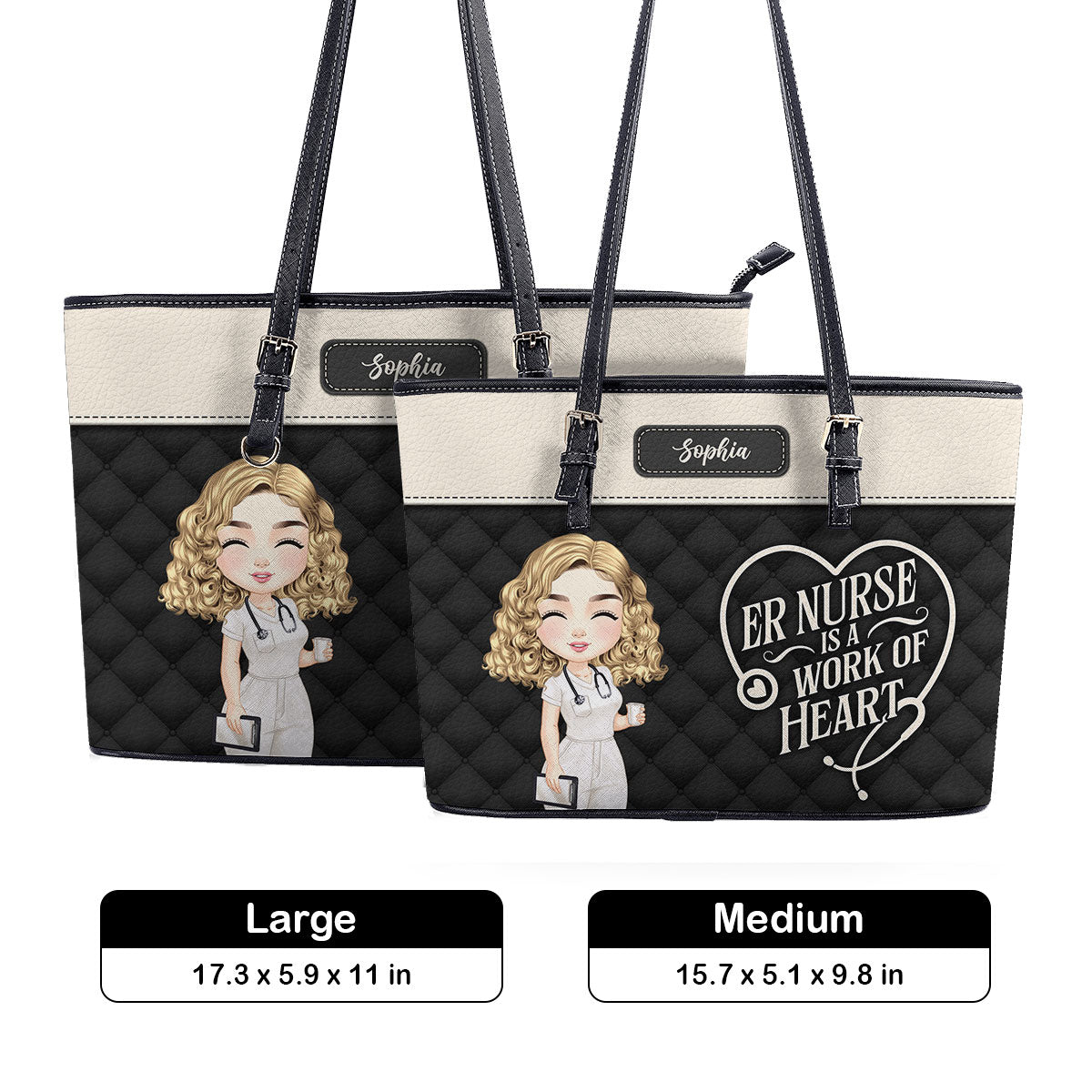 personalized custom nurse tote bag