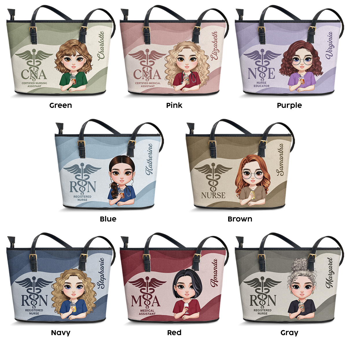 Iconic Nurse Life - Personalized Custom Nurse Leather Tote Bag Deal