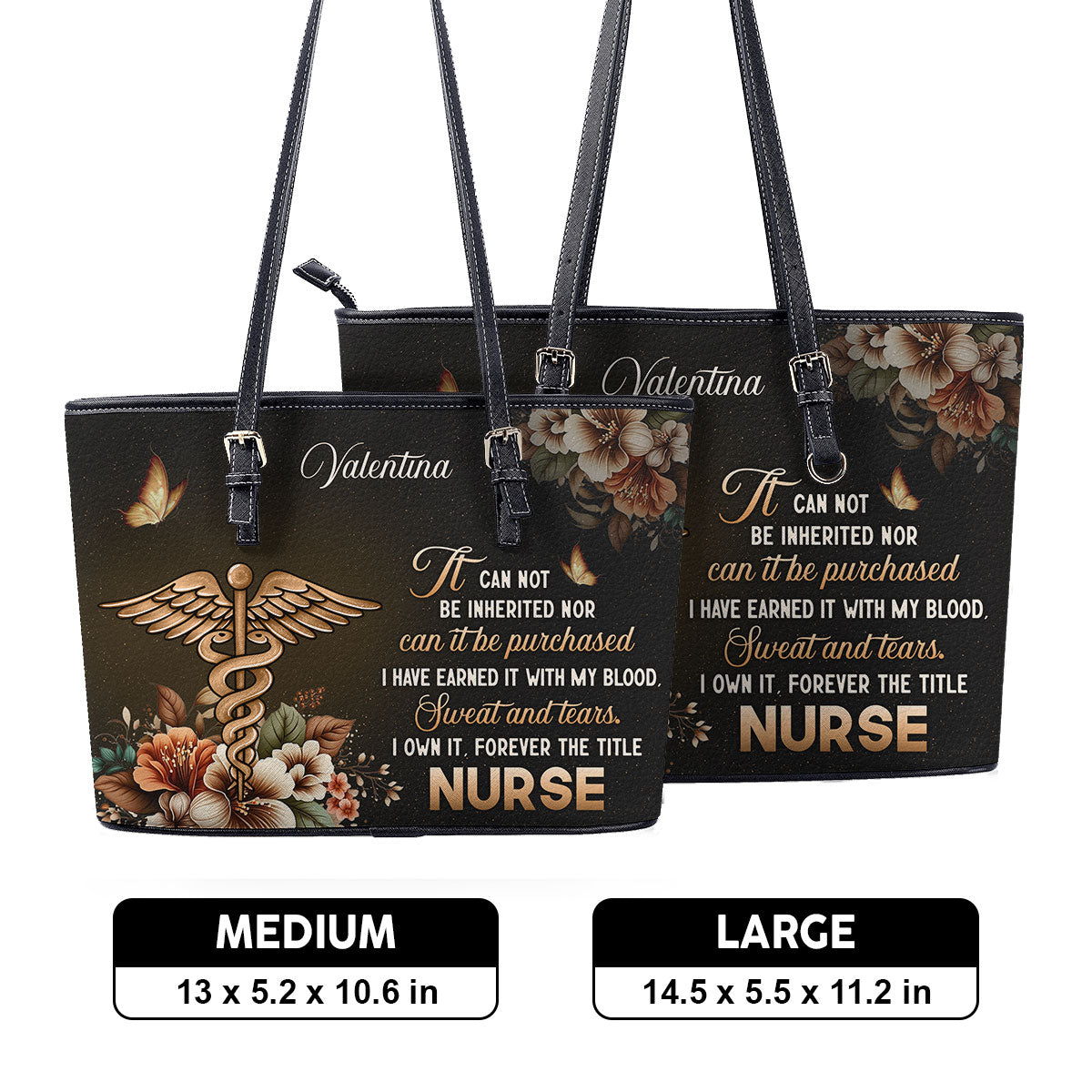 Forever The Title Nurse - Personalized Custom Nurse Leather Tote Bag