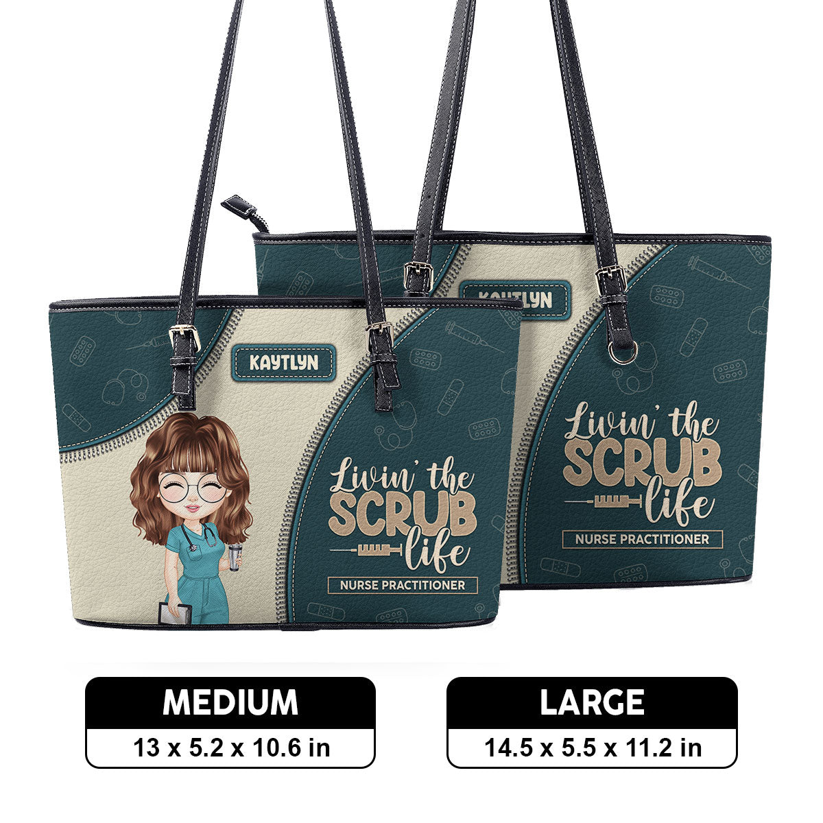 personalized custom nurse tote bag