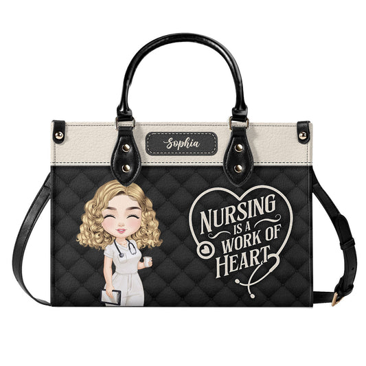 Nursing Is A - Personalized Custom Leather Handbag