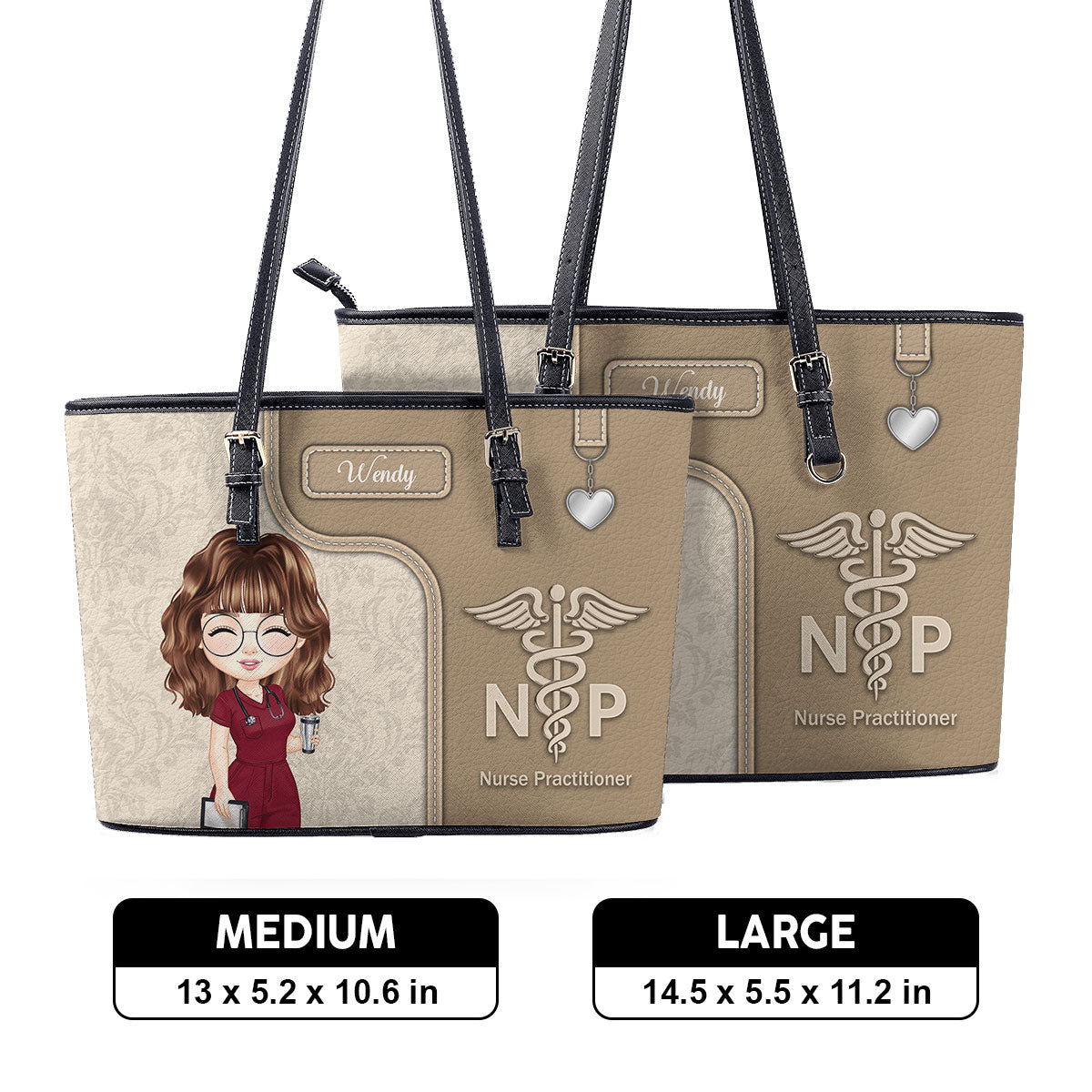 personalized custom nurse tote bag