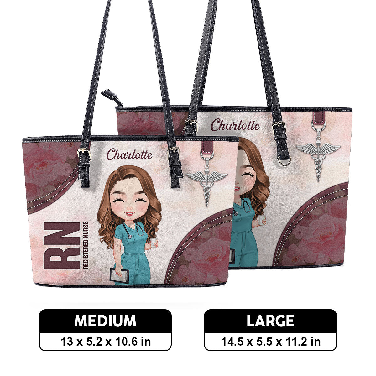 personalized custom nurse tote bag