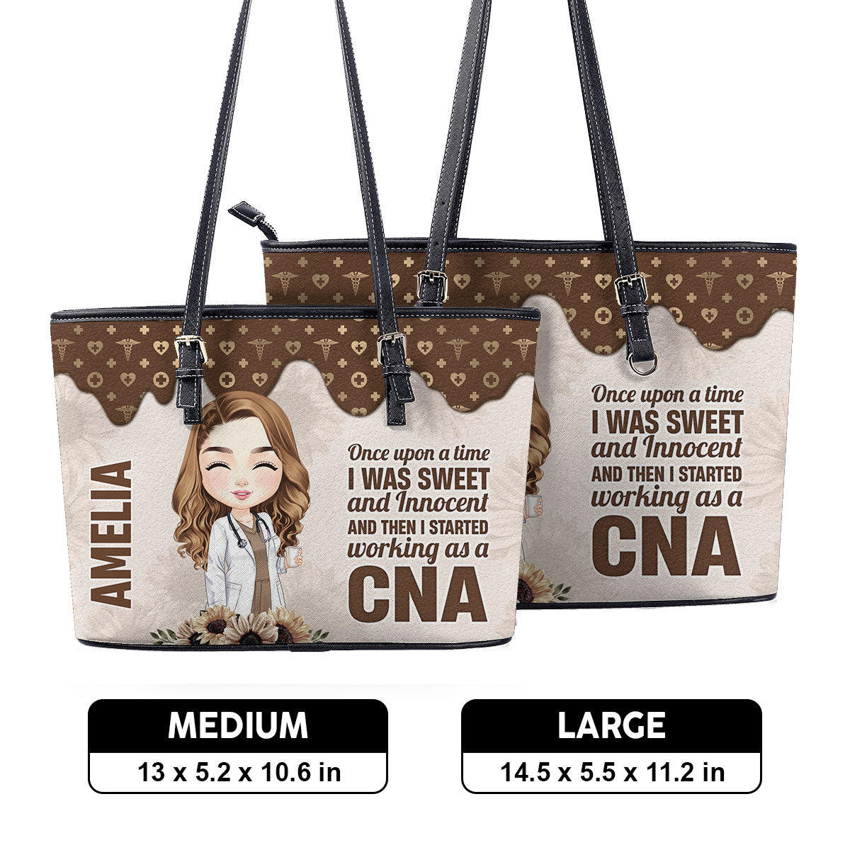 personalized custom nurse tote bag