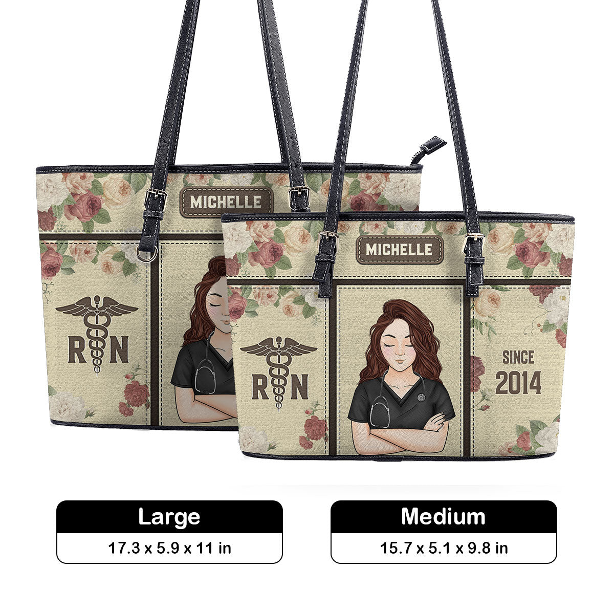 personalized custom nurse tote bag