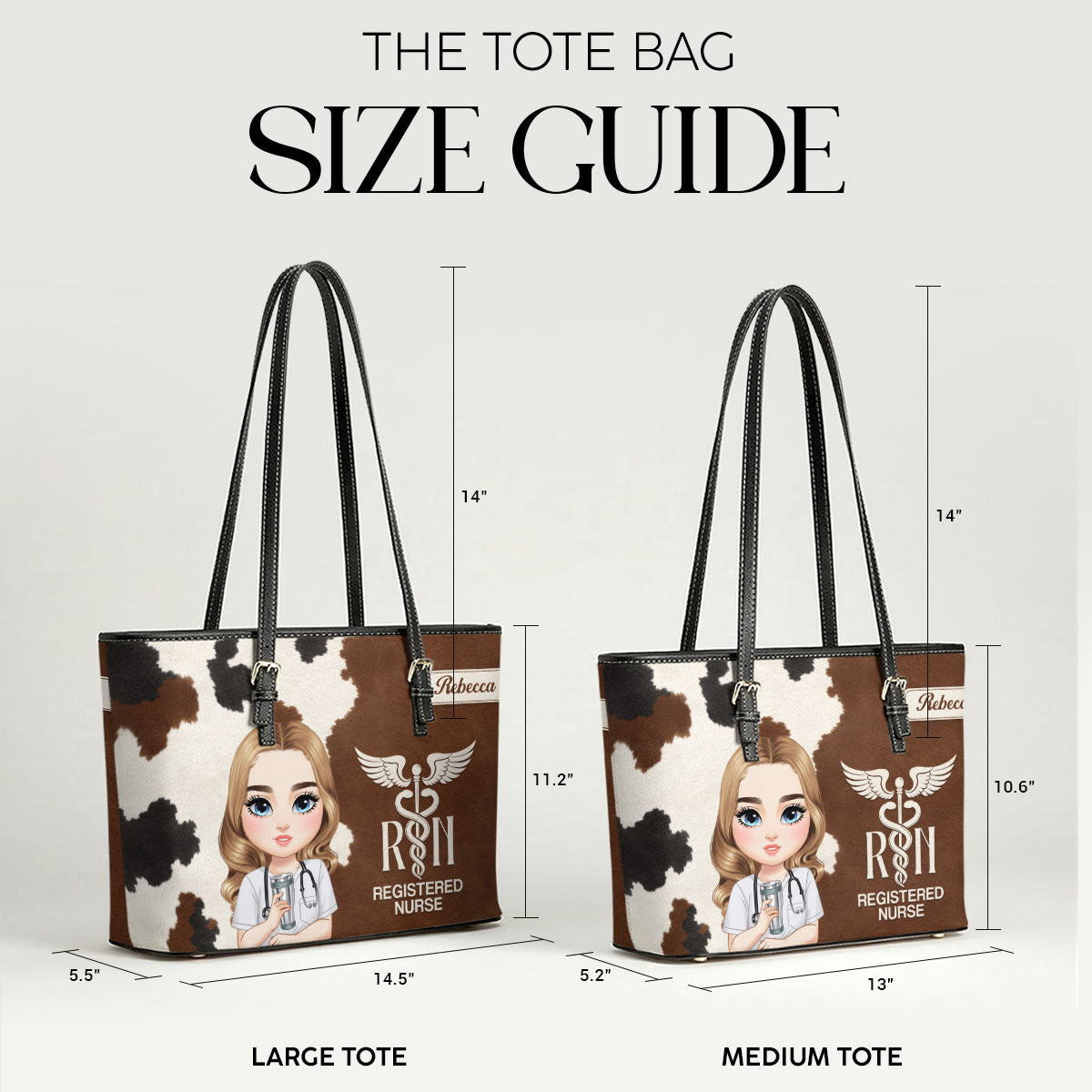 Signature Nurse - Personalized Custom Nurse Leather Tote Bag