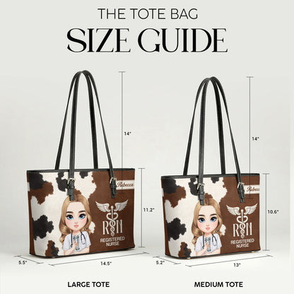 Signature Nurse - Personalized Custom Nurse Leather Tote Bag