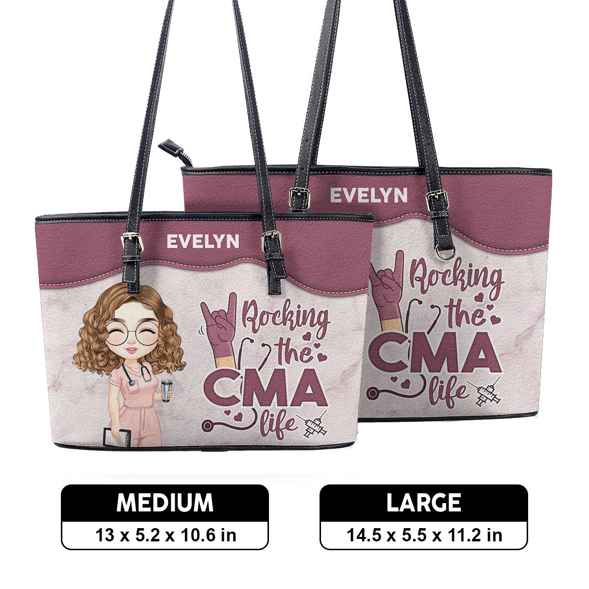 personalized custom nurse tote bag