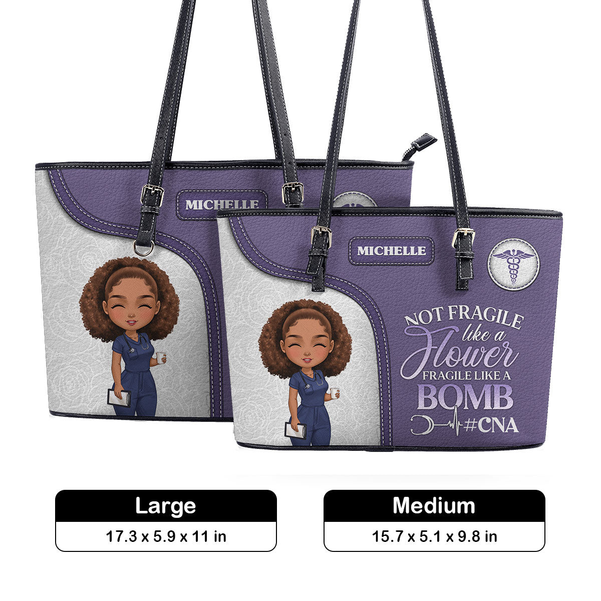 personalized custom nurse tote bag