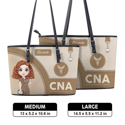 Gentle Style Nurse - Personalized Custom Nurse Leather Tote Bag