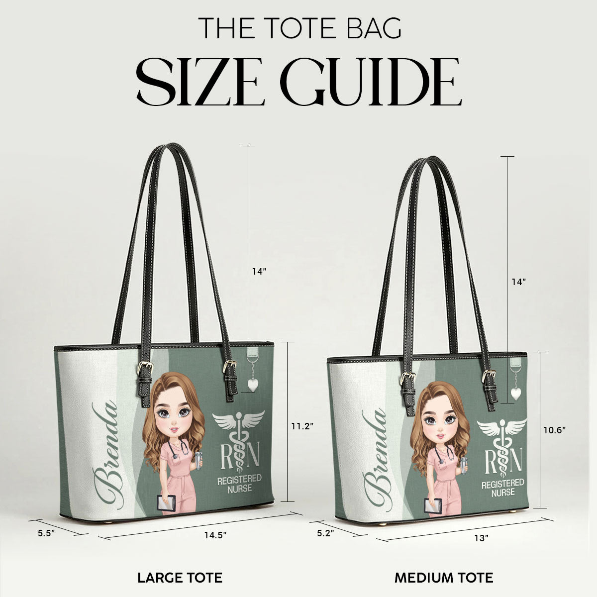 Prestige Nurse Style - Personalized Custom Nurse Leather Tote Bag