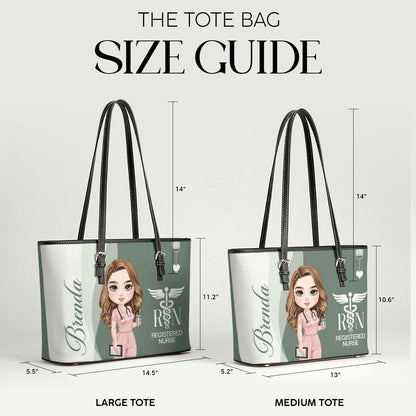 Prestige Nurse Style - Personalized Custom Nurse Leather Tote Bag