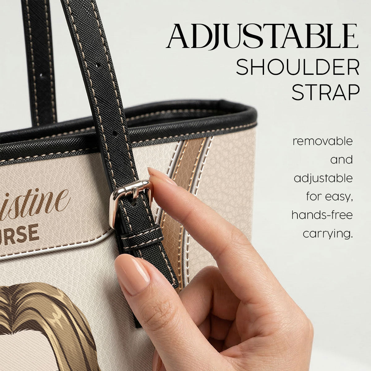 Nurse With Elegant Vibe - Personalized Custom Nurse Leather Tote Bag
