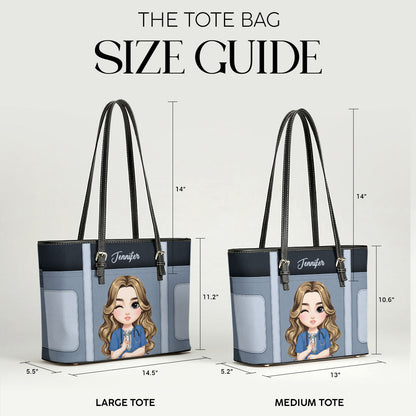 Never Forget The Difference - Personalized 2-Sided Custom Nurse Leather Tote Bag