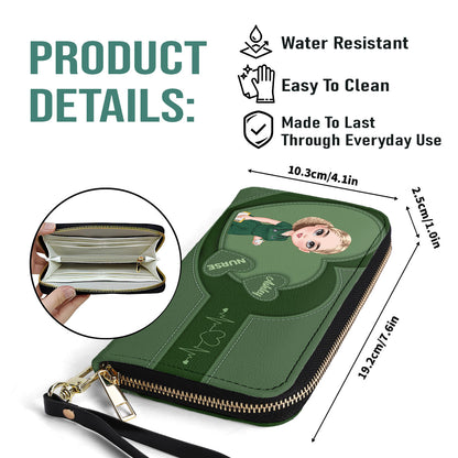 Sweet Nurse - Personalized Nurse Leather Long Wallet