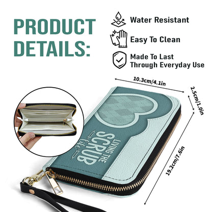 Scrub Heart - Personalized Nurse Leather Long Wallet